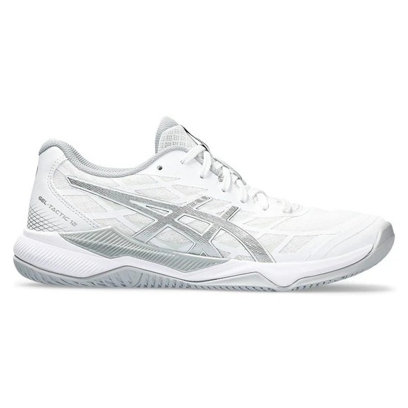 ASICS Gel-Tactic 12 Womens Size 5 White Pure Silver Tennis Shoes 1072A092-100